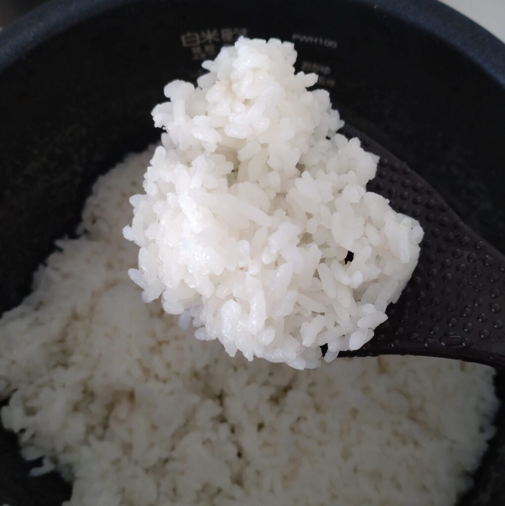 硬いご飯が炊けました。