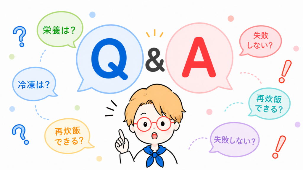 ベチャベチャご飯の復活法などの疑問に回答します。
