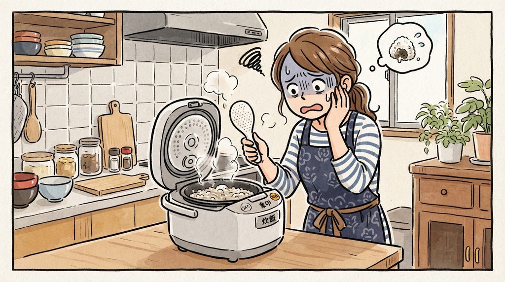 ベチャベチャご飯が炊けて慌てている主婦へリメイクレシピを提案