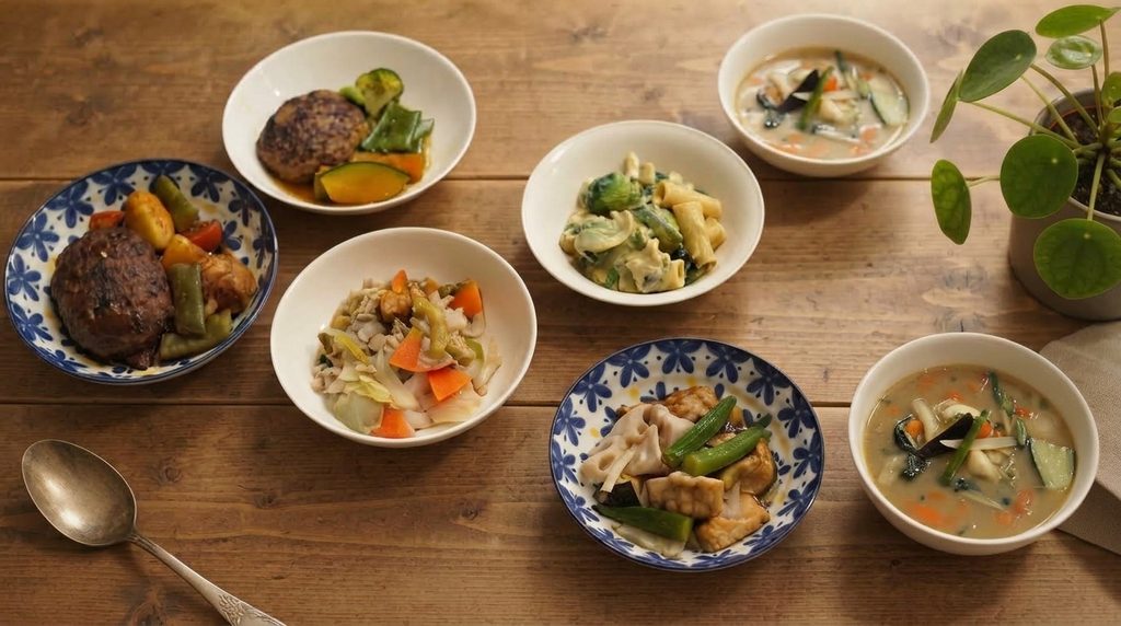 6品を並べた食卓のイメージ画像